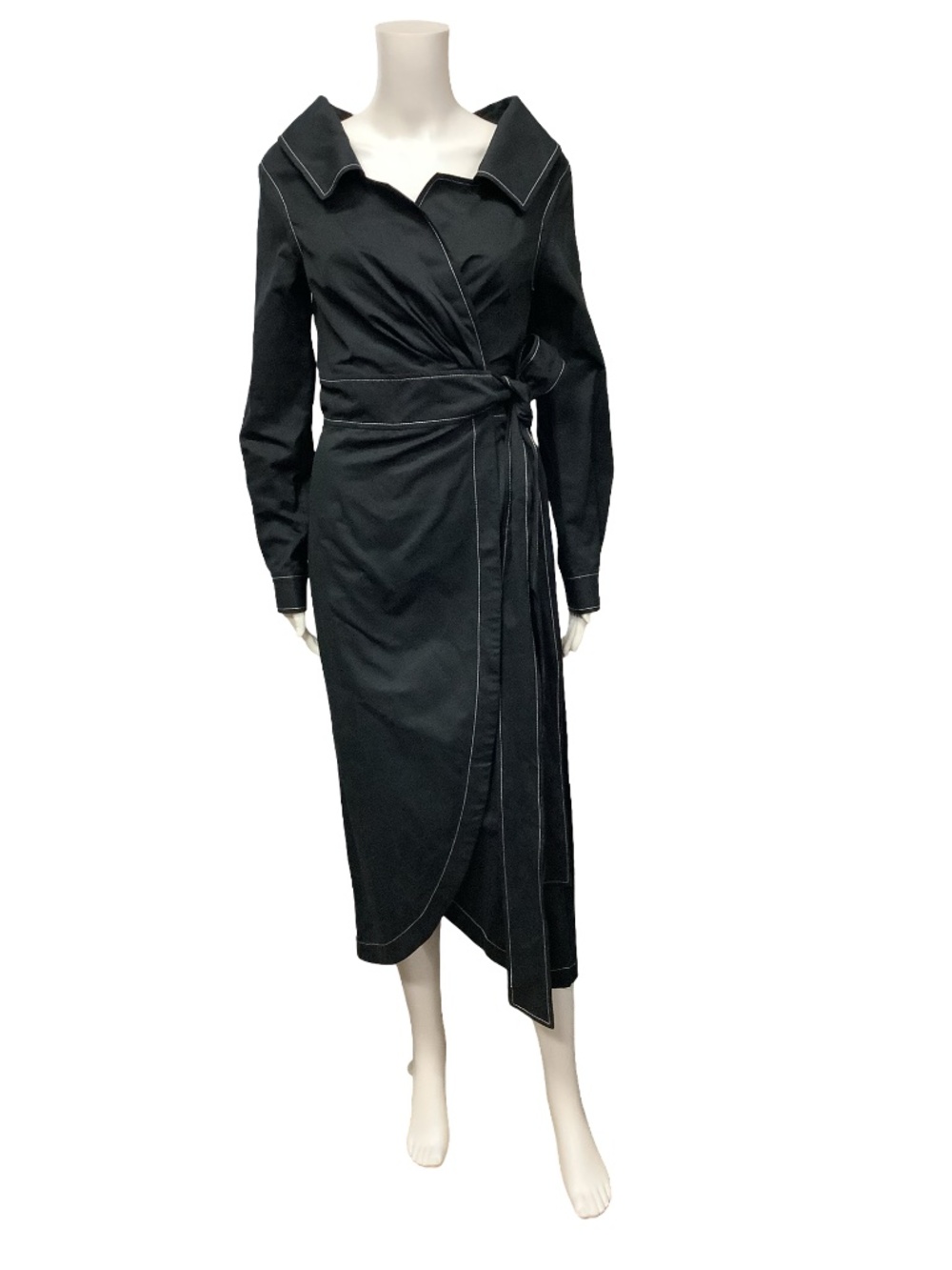 Staud V-Neck Collared Maxi Dress w/Tags Size: M
